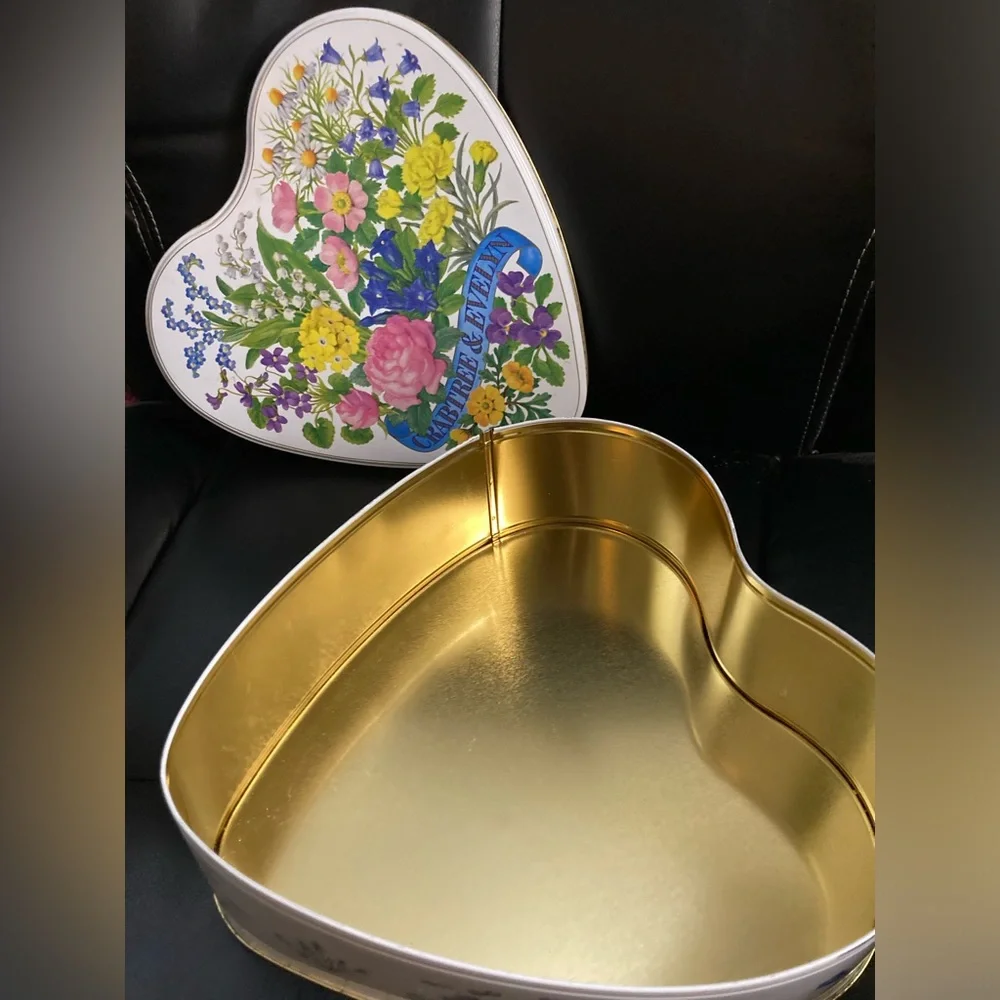 1985 Crabtree & Evelyn, Ltd. Heart Shaped Florals Tin